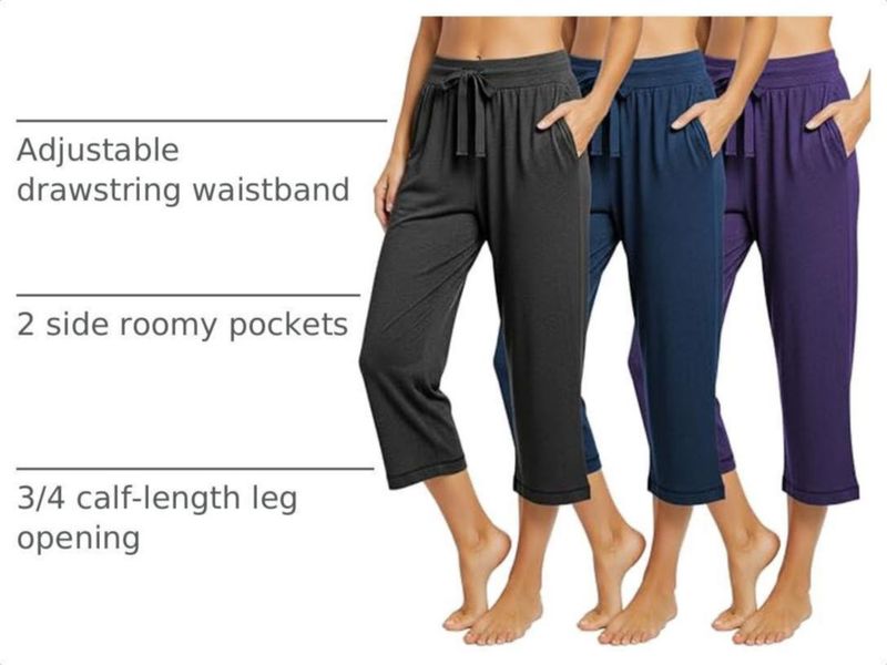 Pantalones Sexy Basics de French Terry con Bolsillos Capri