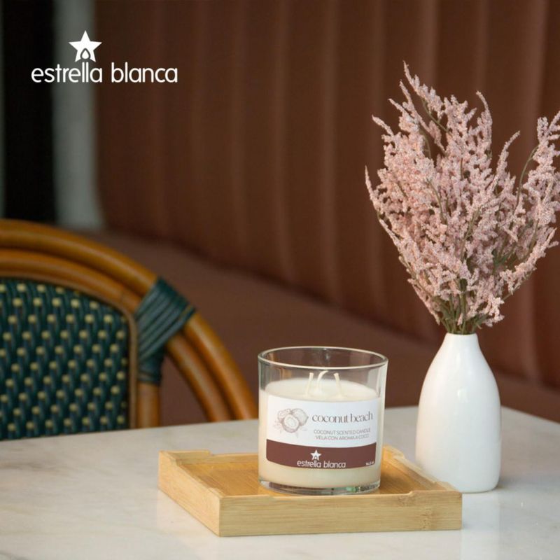 Vela Estrella Blanca 411 g Fragancia Coco Playa