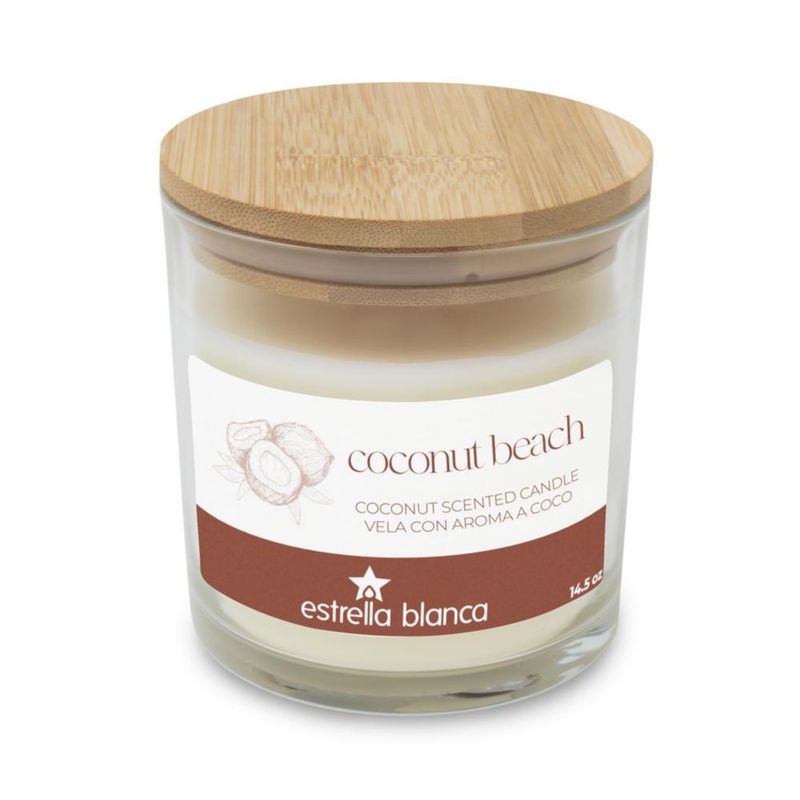 Vela Estrella Blanca 411 g Fragancia Coco Playa