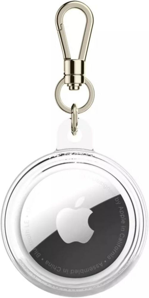 Llavero Kate Spade New York AirTag City Leopard con clip de anillo dorado