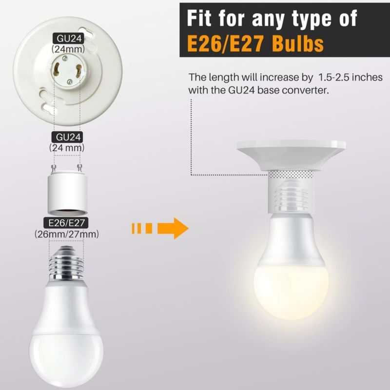 Adaptador JACKYLED GU24 a E26 (2 unidades)