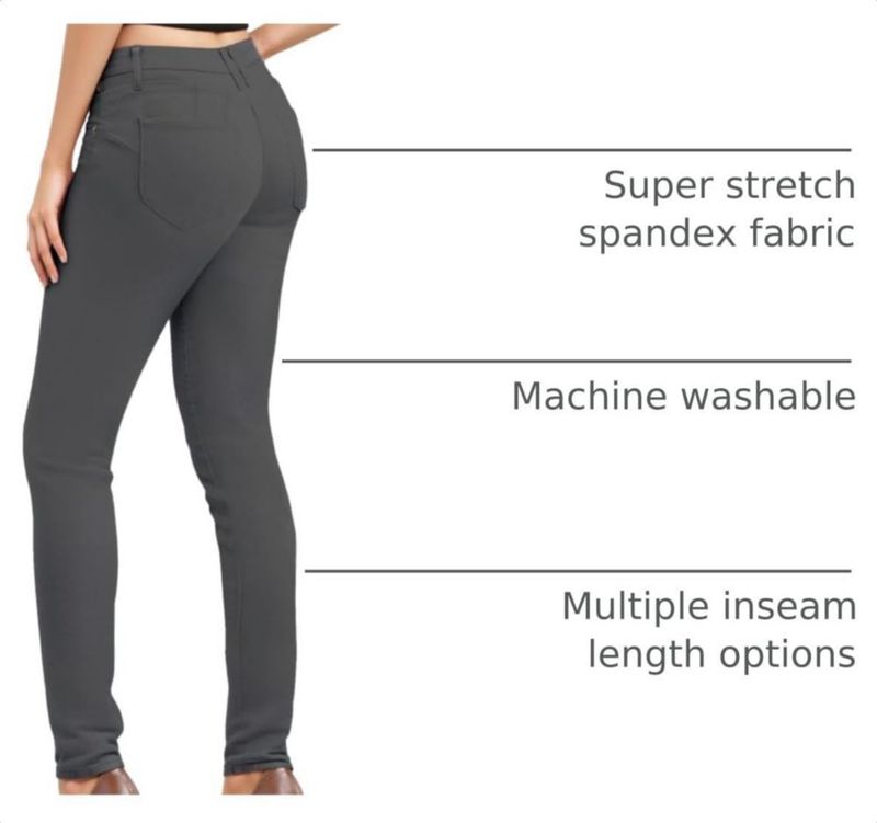 Jeans Hybrid & Company 38 cm Gris Metálico Stretch