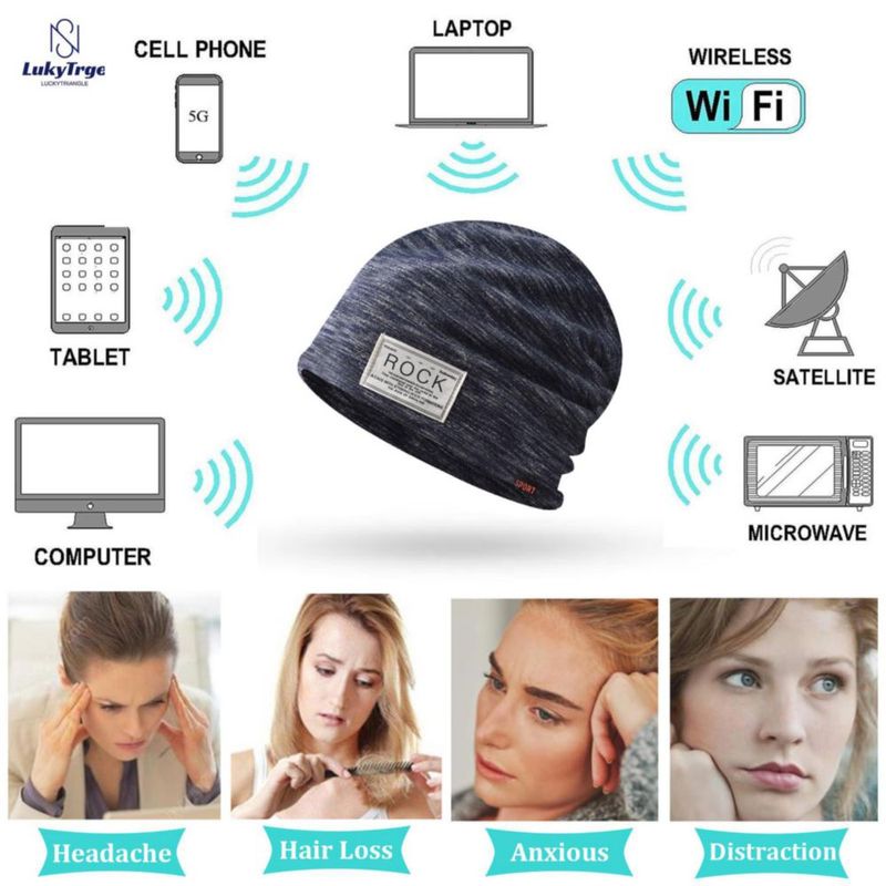 Gorro LukyTrge 57 cm Bloqueador de Radiación Tipo Beanie Azul Oscuro