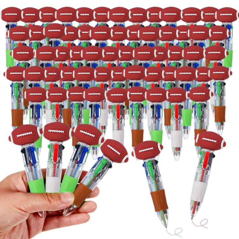 Bolígrafos Zhirlyn 4 en 1 de fútbol multicolores – Pack de 60
