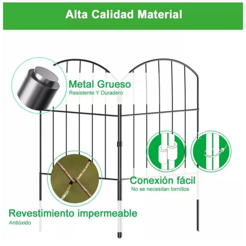 10pzs Vallas Decorativa Para Jardín Valla De Alambre De Metal Color Negro