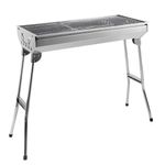 Asador Portátil De Carbón Plegable Para Jardín Campamento, Color Plata