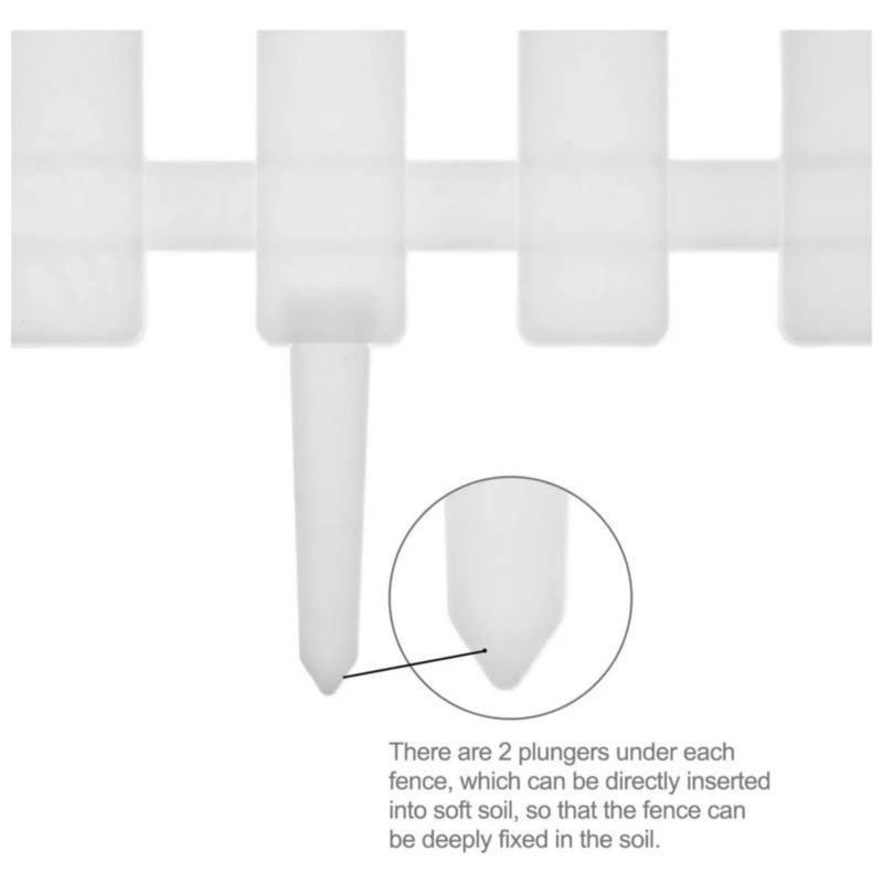 Cerco jardin plastico 4pcs Cerca Vinilo Estacas Blanco Para Jardín Decoración