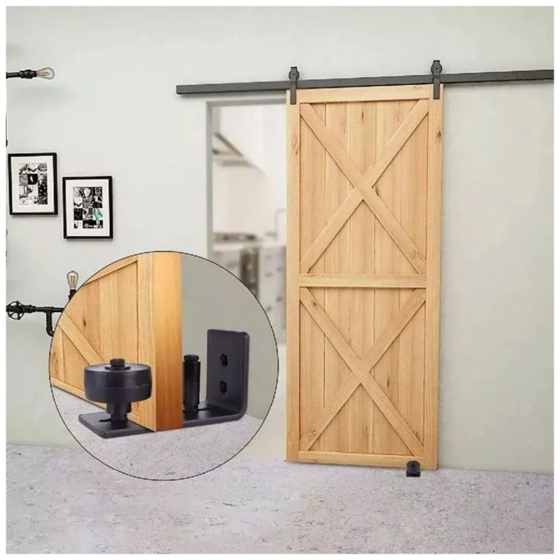 Herraje Riel Para Puerta Corrediza Puerta De Granero 2m, Color Negro