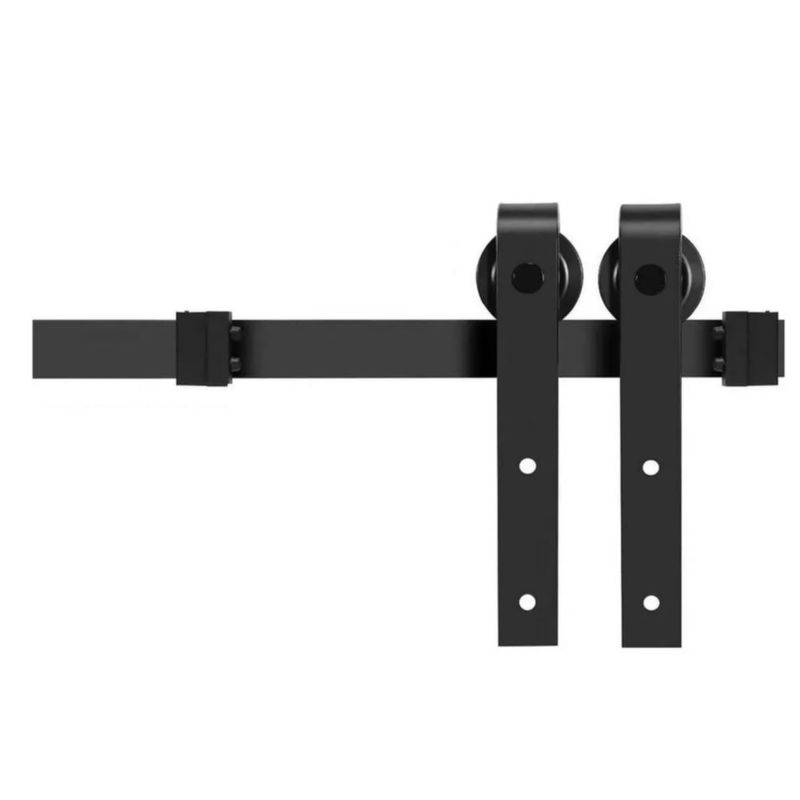 Herraje Riel Para Puerta Corrediza Puerta De Granero 2m, Color Negro