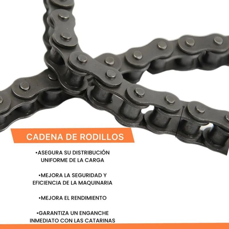 Cadena Industrial De Rodillos Paso 40-1r Remachada (3.05mts)