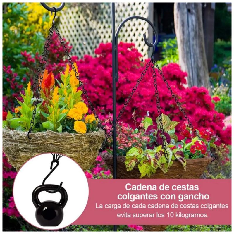 Cadena Colgante De Maceta 10 Piezas Para Plantas Resistente, Color Negro