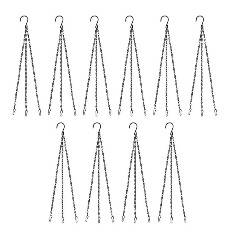 Cadena Colgante De Maceta 10 Piezas Para Plantas Resistente, Color Negro