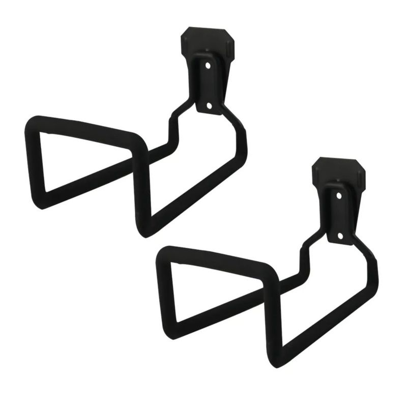 Soportes para manguera de jardín metal negro pack 2 montables en pared, Color Negro