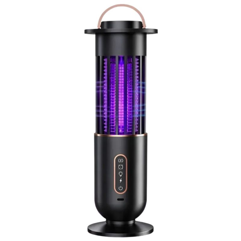 Lámpara Mata Mosquitos Mosca Eléctrico Luz Uv Repelente 3en1, Color Negro