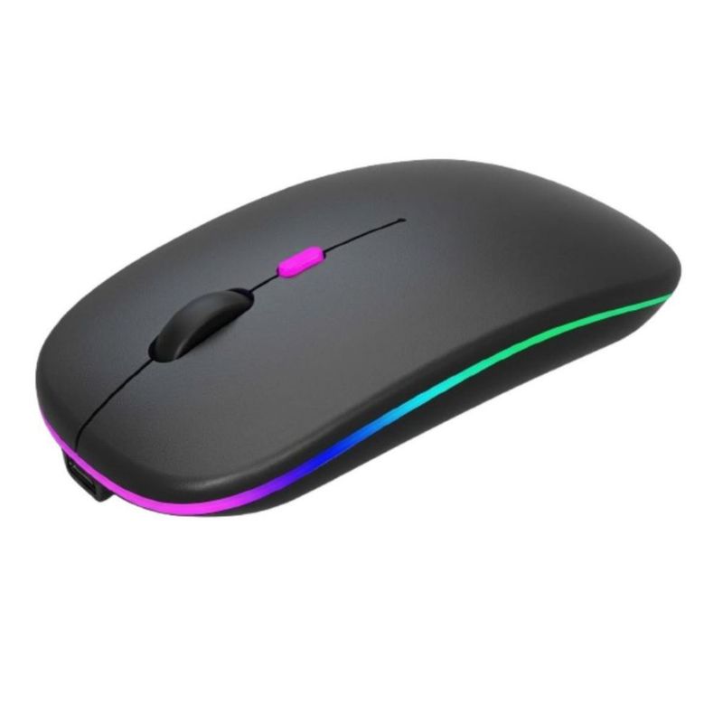 Mouse Inalámbrico Recargable Ratón Bluetooth 2.4g Negro