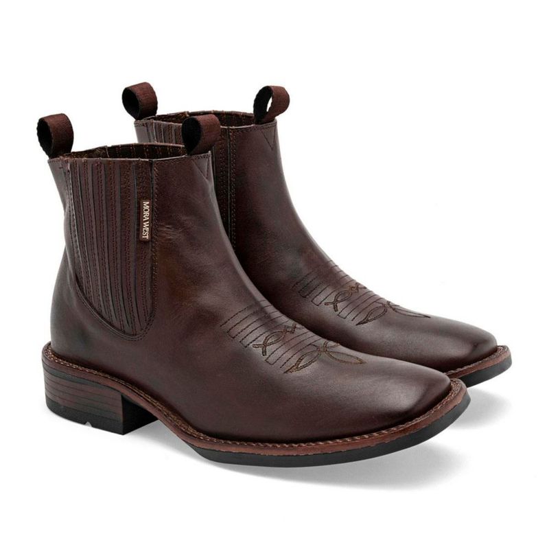 BOTA Y BOTIN VAQUERA MORA WEST LOGAN CAFE Piel