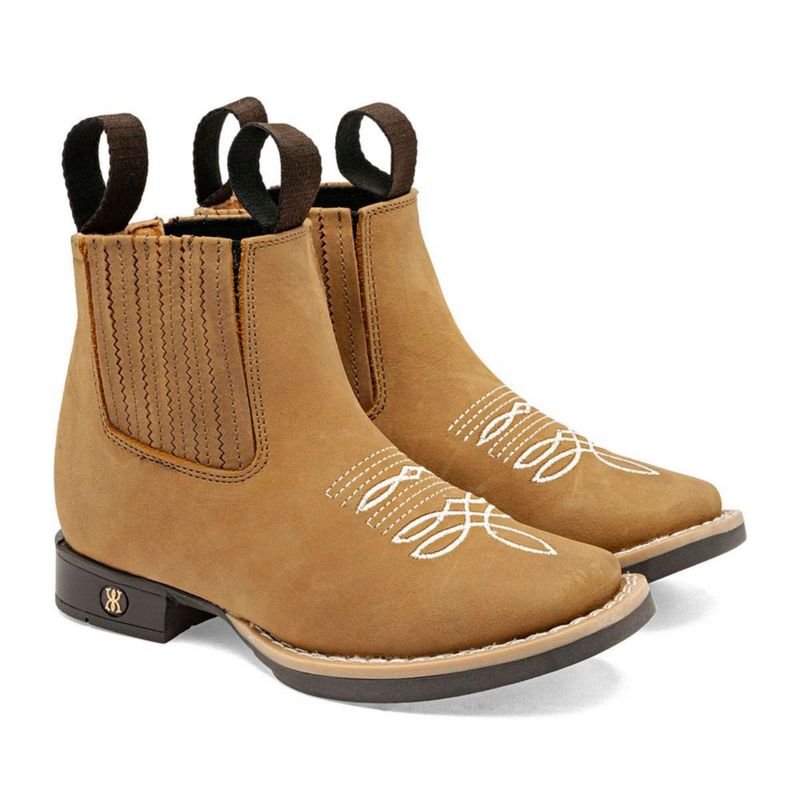 BOTA Y BOTIN VAQUERA MORA WEST TADEO CAMEL Piel