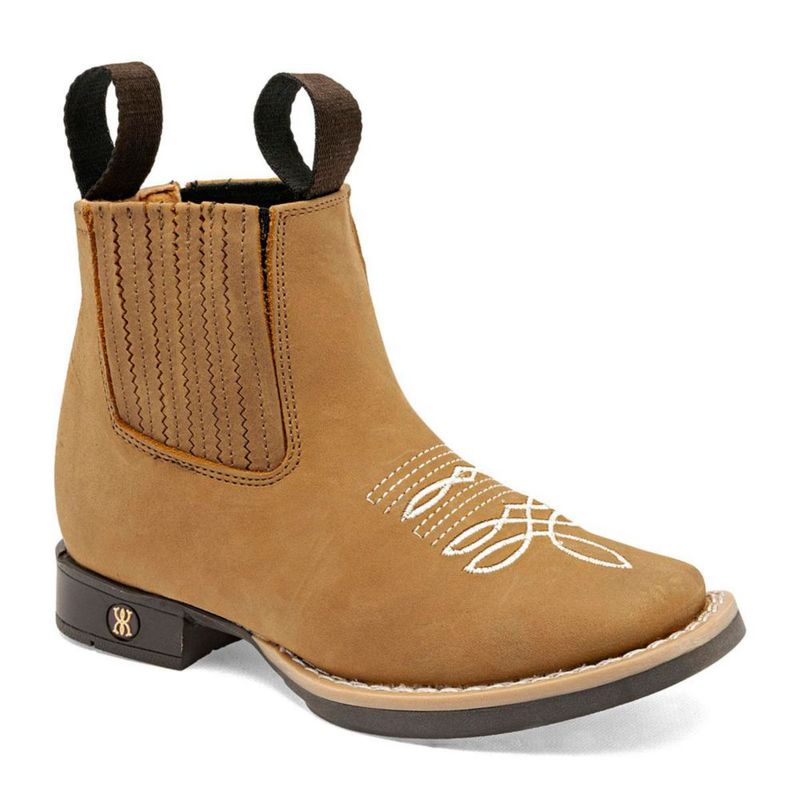 BOTA Y BOTIN VAQUERA MORA WEST TADEO CAMEL Piel