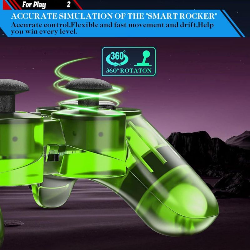 Controlador Degulan PS-2 con cable doble shock púrpura/verde