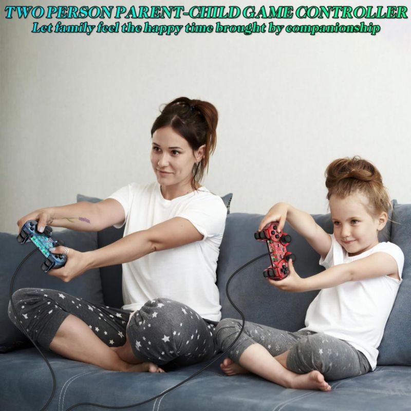 Controlador Degulan PS-2 con cable doble shock púrpura/verde
