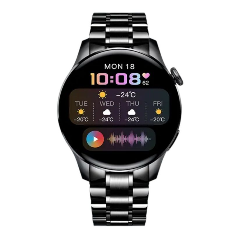 Smartwatch hombre Relojes inteligente Sport de Acero Inoxidable Color Negro