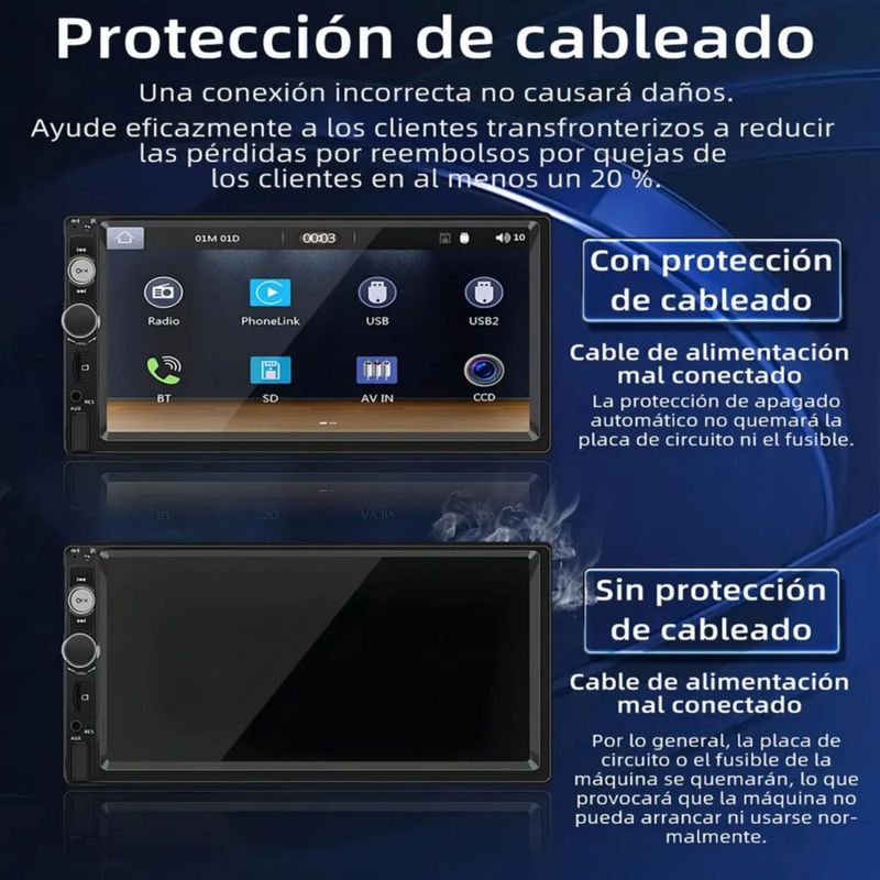 Estéreo Mirrorlink Pantalla Táctil 7 Pulgadas Hd Bluetooth