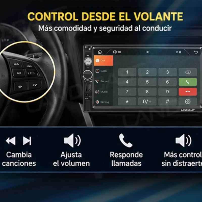 Estéreo Mirrorlink Pantalla Táctil 7 Pulgadas Hd Bluetooth