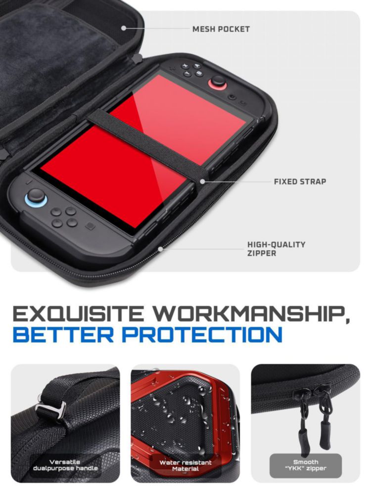 Estuche de Transporte SUPCASE Switch 2 2025 Rojo - Edición Pro