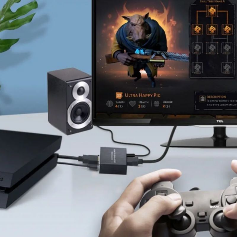 Hdmi Extractor De Audio Divisor Óptico Spdif Coaxial 3.5mm