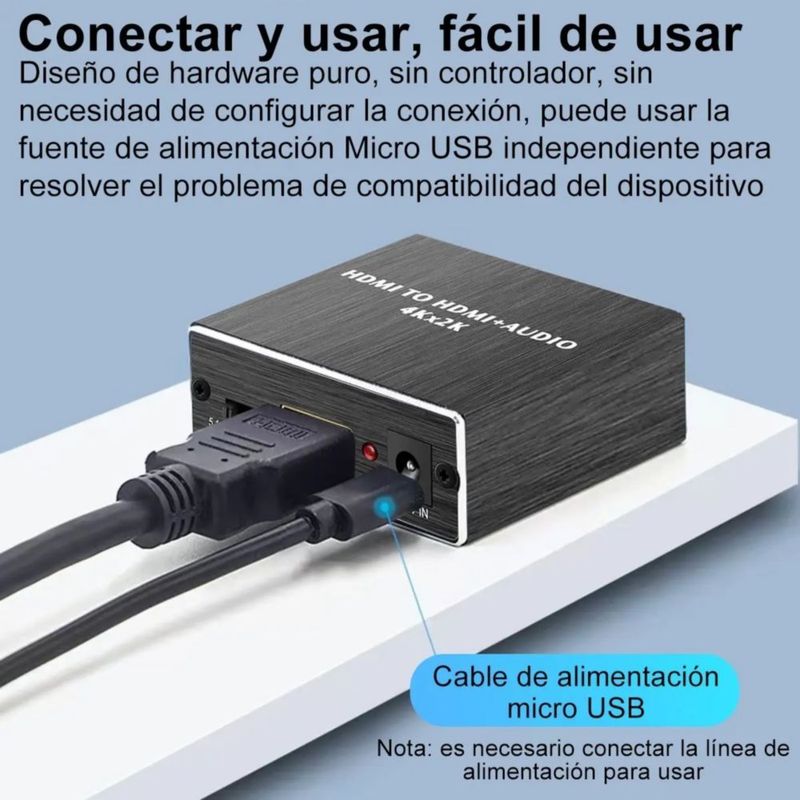 Hdmi Extractor De Audio Divisor Óptico Spdif Coaxial 3.5mm