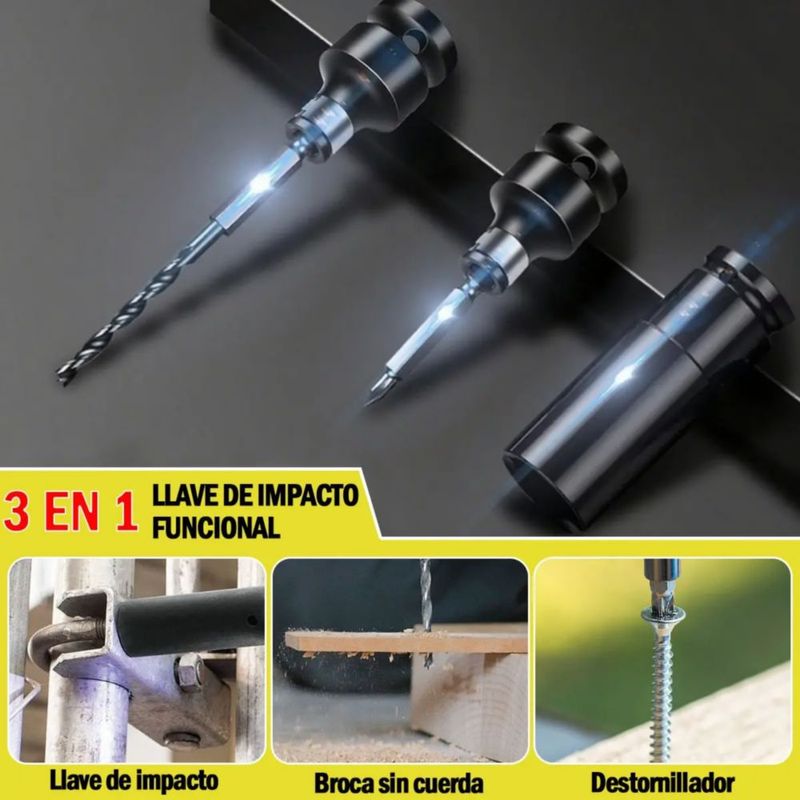 Pistola Impacto Llave Inalámbrica Batería De 2 Pilas 1/2