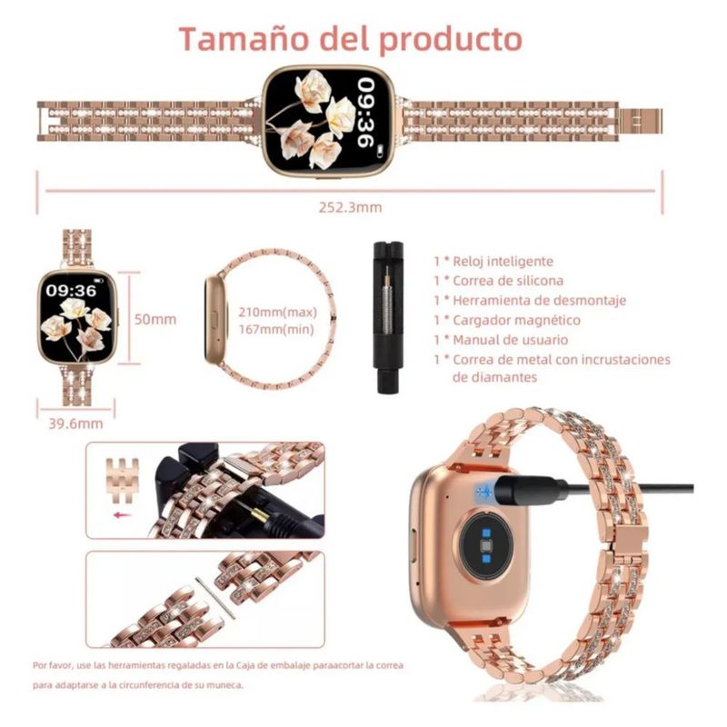 Reloj Smartwatch Mujer Relojes Inteligentes 1.8' Smart Watch