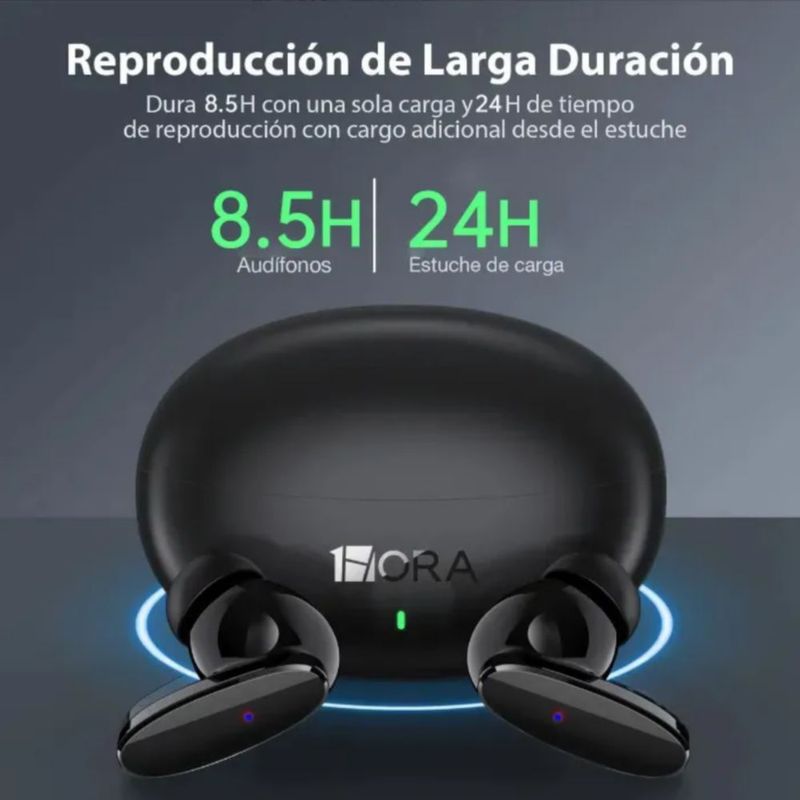 Audífonos in-ear inalámbricos con Microfono Negro