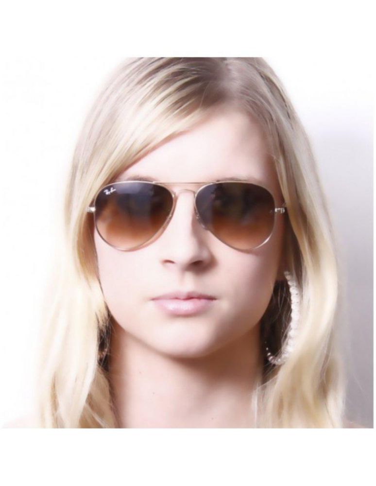 Anteojos Lentes de Sol Ray Ban Aviator RB3025 Degrade dorado/marrón  58-14