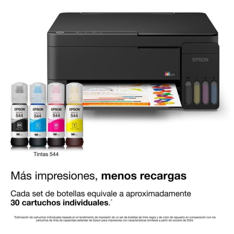 Impresora Epson EcoTank L3310 Multifuncional a Color – Impresora, Copiadora y Escáner Con conexión USB