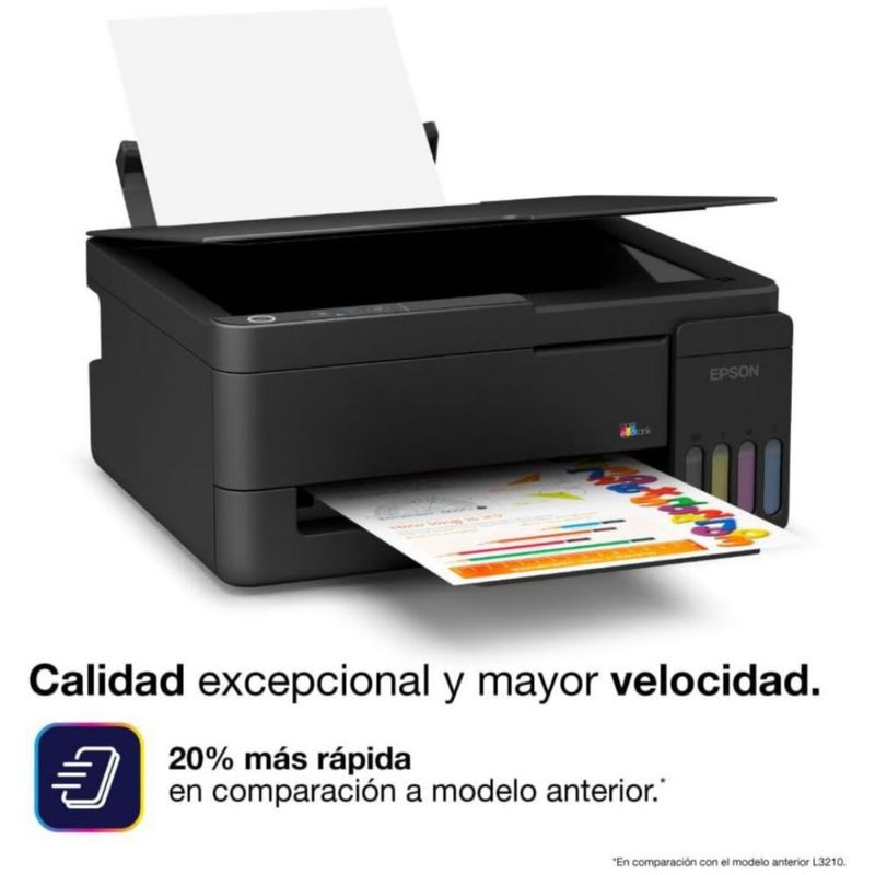Impresora Epson EcoTank L3310 Multifuncional a Color – Impresora, Copiadora y Escáner Con conexión USB