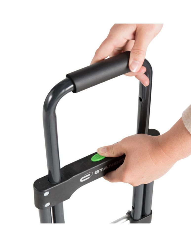 Diablito Plegable de Acero Standers Capacidad 70kg, Carrito de Carga Compacto y Ligero con Ruedas Sólidas y Mango de Espuma