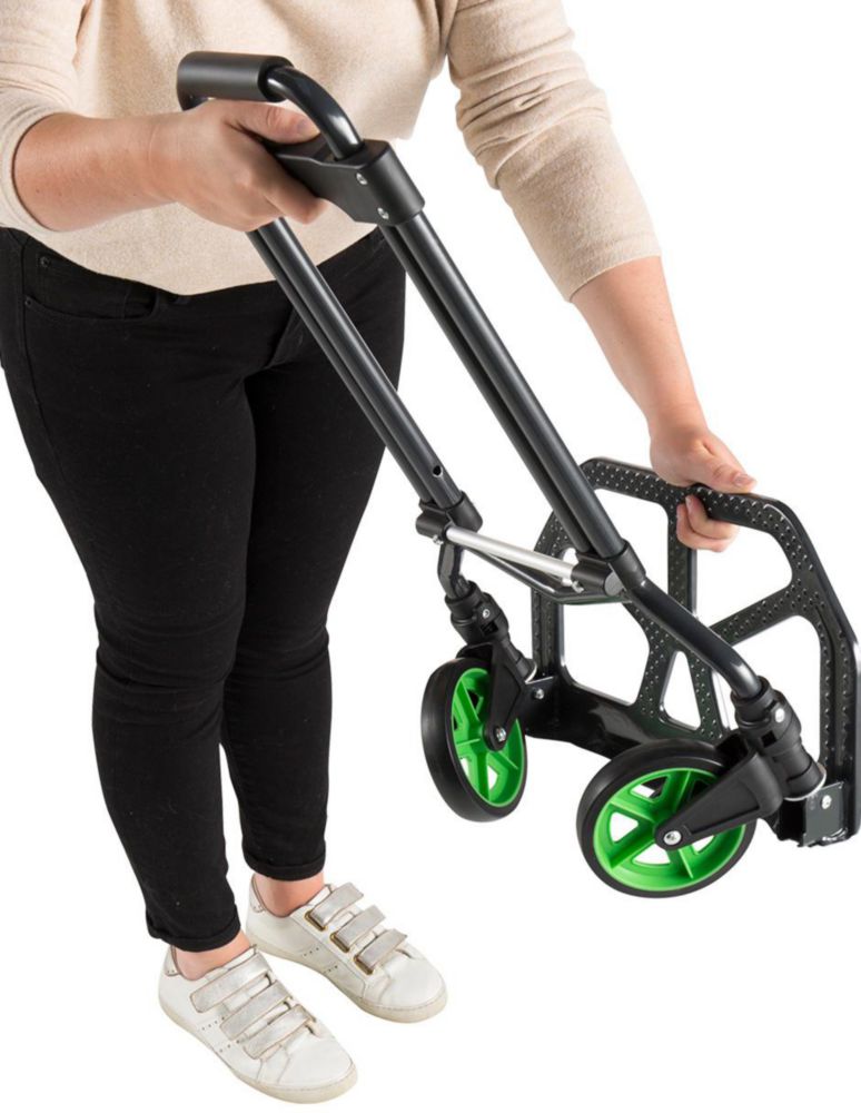 Diablito Plegable de Acero Standers Capacidad 70kg, Carrito de Carga Compacto y Ligero con Ruedas Sólidas y Mango de Espuma