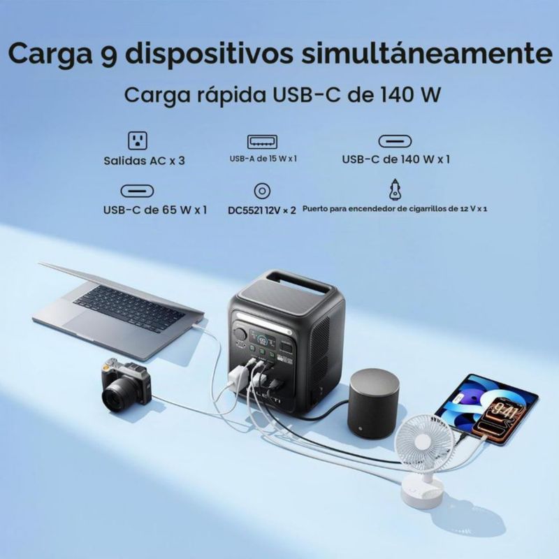 BLUETTI Elite 100 mini Estación de Energía Portátil – 1004.8Wh, 700W, LiFePO4, 120V