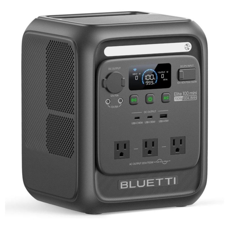 BLUETTI Elite 100 mini Estación de Energía Portátil – 1004.8Wh, 700W, LiFePO4, 120V