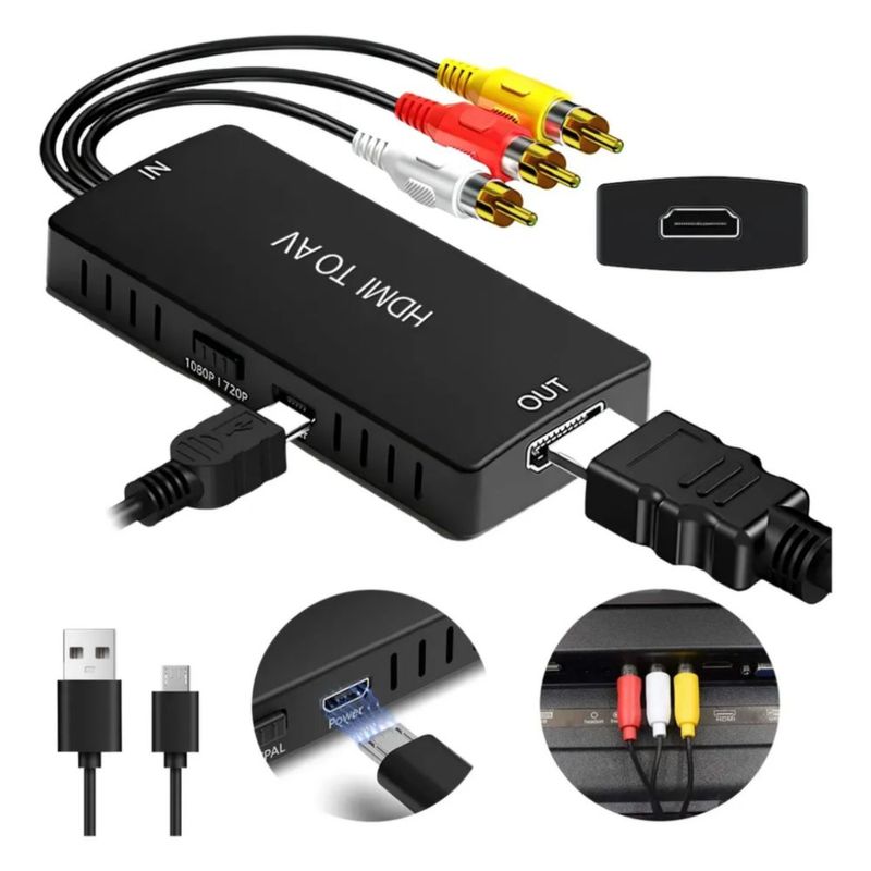 Hdmi Un Convertidor De Rca, Hdmi Av Compuesto Un Vídeo Adapt