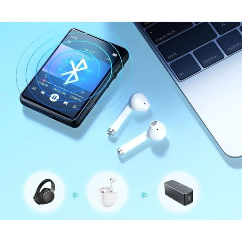Reproductor De Música Digital Mp3 Mp4 32g Con Pantalla Tácti negro