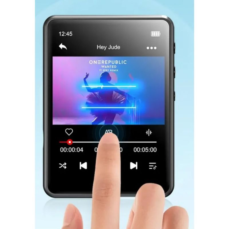 Reproductor De Música Digital Mp3 Mp4 32g Con Pantalla Tácti negro