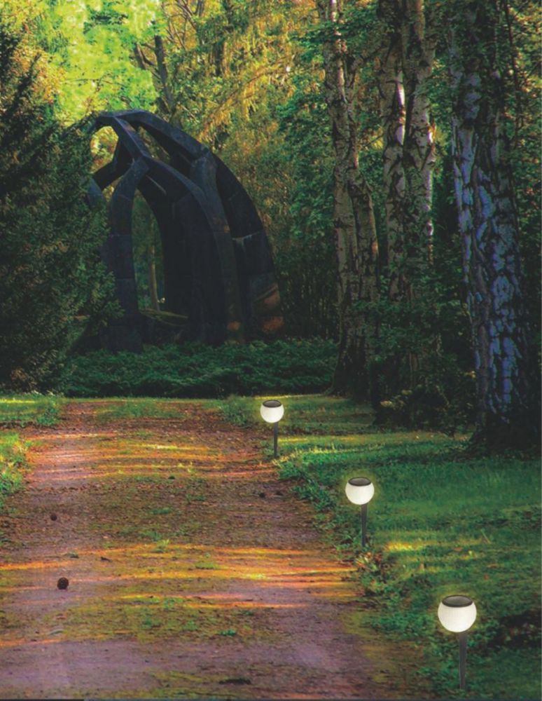 Estaca Solar LED para Jardín Exteriior 3000K Luz Cálida Resistente al Agua IP44 Negro