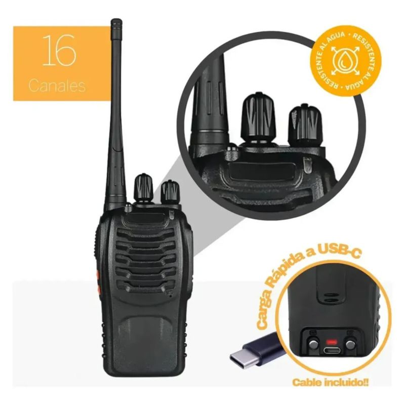 Radios Baofeng Walkie Talkies Kit 2 Pc Manos Libres