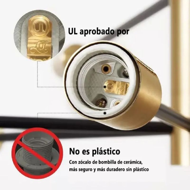 Lampara De Techo Colgantes Moderna Halogena Vintage 6 Luces