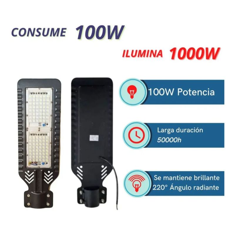 Lampara Alumbrado Publico Led 100w Suburbana Luz Blanca Ip65