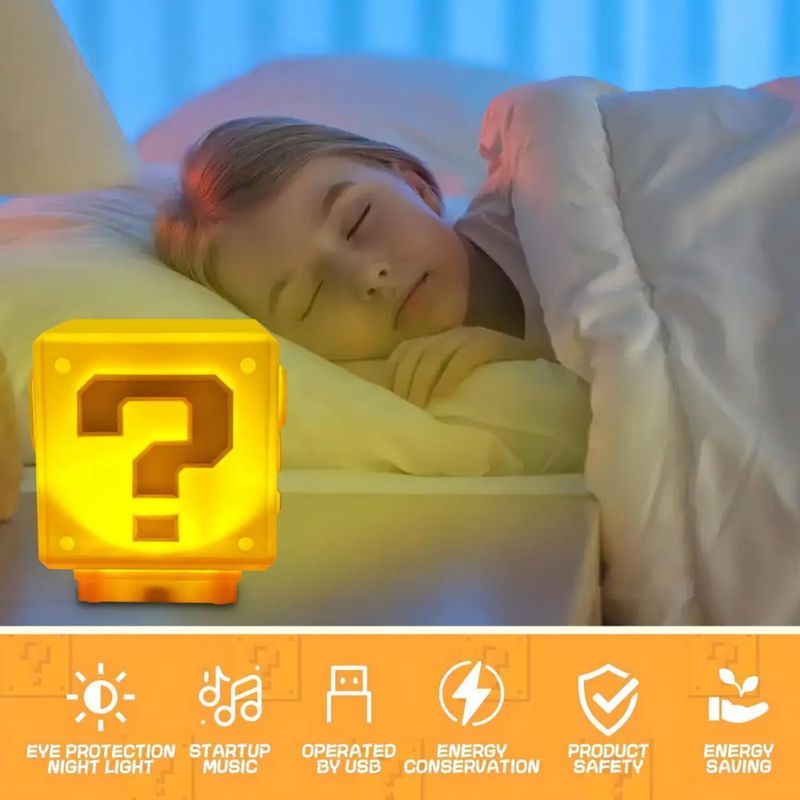 Mario Lamparas Leds Noche Usb Con Signo Sonido,