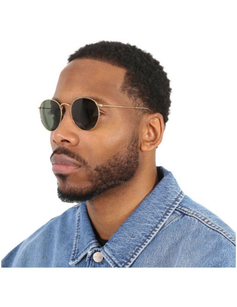 Anteojos Lentes de Sol Ray Ban Round Metal RB3447 919631 53-21 Dorado/Verde