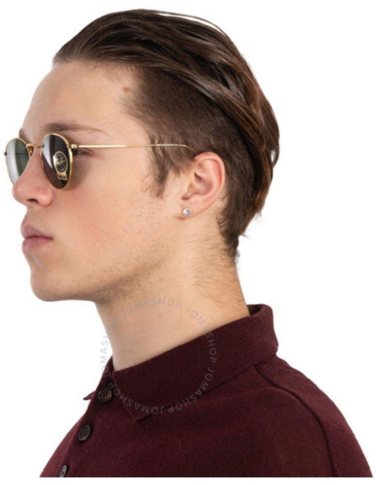 Anteojos Lentes de Sol Ray Ban Round Metal RB3447 919631 53-21 Dorado/Verde